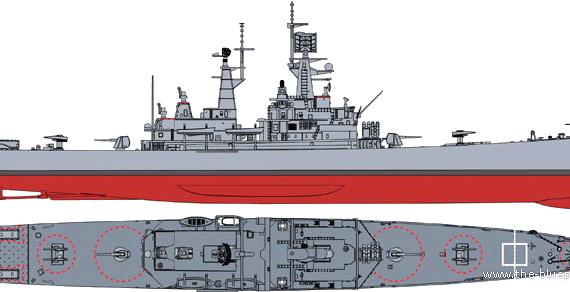 Корабль USS CGN-41 Arkansas [Missile Cruiser] - чертежи, габариты, рисунки